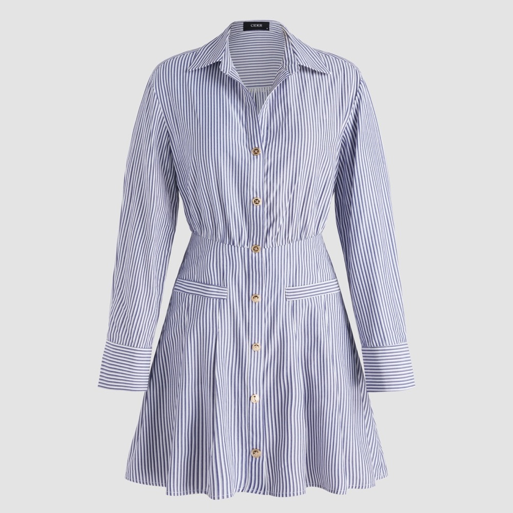NWT Striped Button-Down Dress